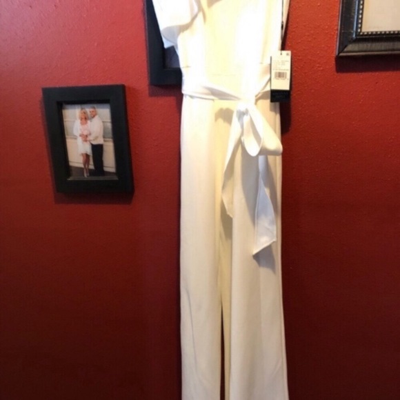 Adrianna Papell One Shoulder Ruffle Jumpsuit - Picture 7 of 13